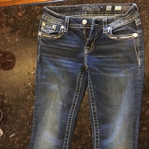 Miss Me jeans, boot cut dark denim jeans